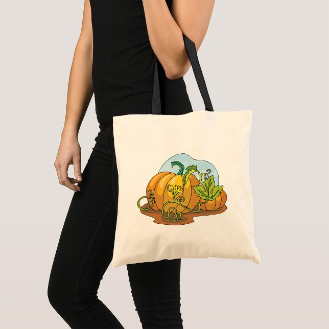 Orange av växttepumpor Vegetable Tote Bag Tygkasse (Skapare uppladdad)