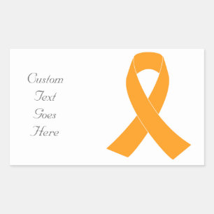 Orange Awareness Ribbon - Leukemi, MS Rektangulärt Klistermärke