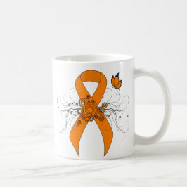 Orange Awareness Ribbon med Butterfly Kaffemugg