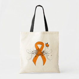 Orange Awareness Ribbon med Butterfly Tygkasse