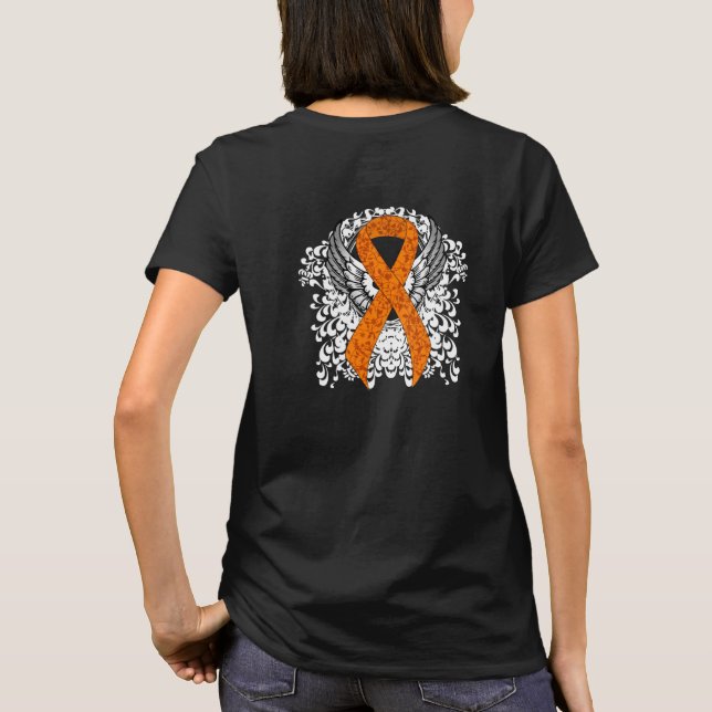 Orange Awareness Ribbon med Vingar Tröja (Baksida)
