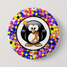 Orange Awareness Ribbon Penguin