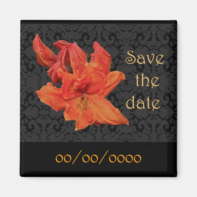 Orange Azalea Blommar Magnet (Framsidan)