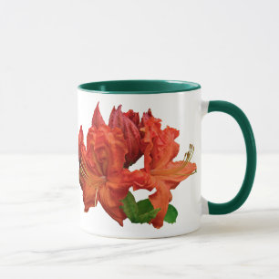 Orange Azalea Blommar Mugg