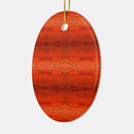 Orange Aztec-mönster Julgransprydnad Keramik