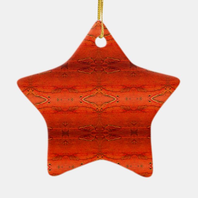 Orange Aztec mönster Julgransprydnad Keramik (Baksidan)