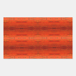 Orange Aztec Mönster Rektangulärt Klistermärke