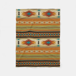 ORANGE Aztec tryck Fleecefilt