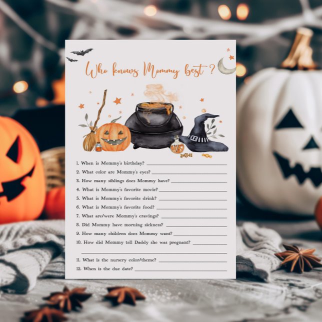 Orange Baby andas Vem vet Mamma Best Game (Baby is Brewing Baby Shower Who knows Mommy Best Game)