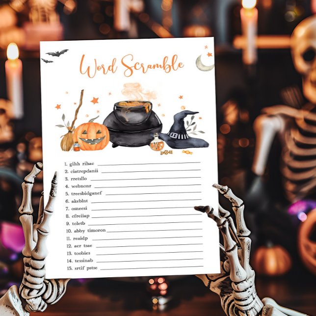 Orange Baby håller på att breda ut sig i Ord. (Baby is Brewing Baby Shower Word Scramble Game)