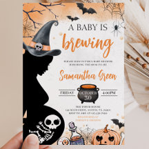 Orange Baby is Brewing Halloween Baby Shower