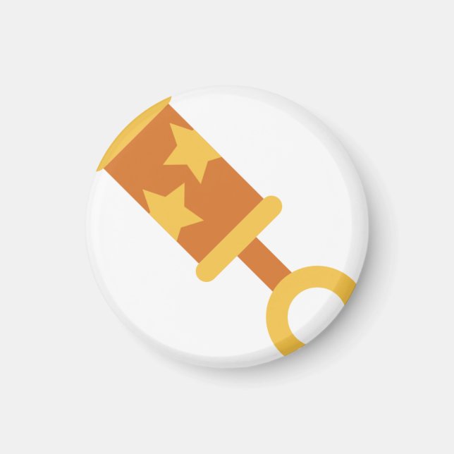orange baby rattle magnet (Framsidan)