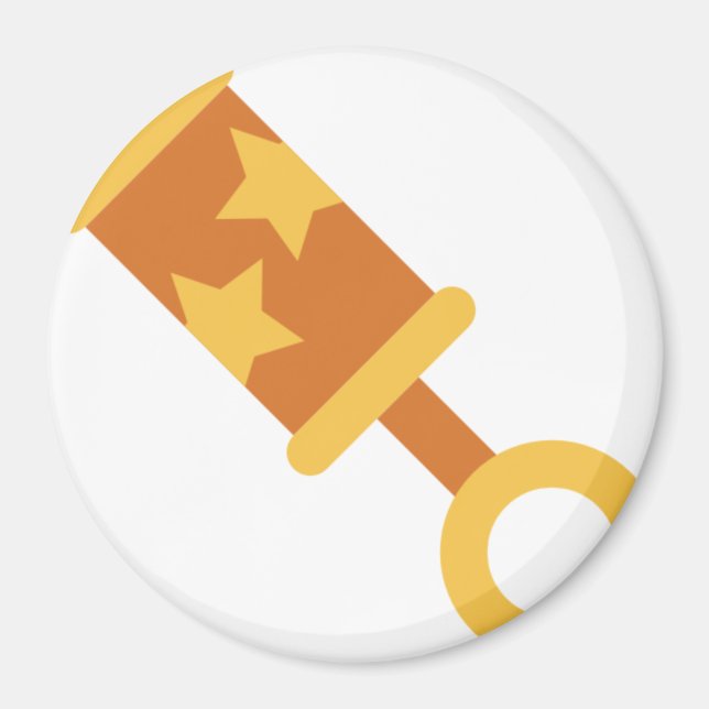 orange baby rattle magnet (Framsidan)