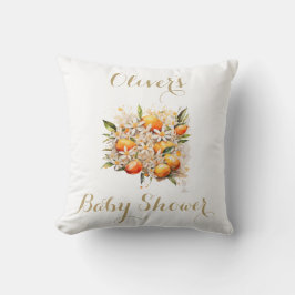 Orange Baby Shower Gender Neutral Citrus Kudde