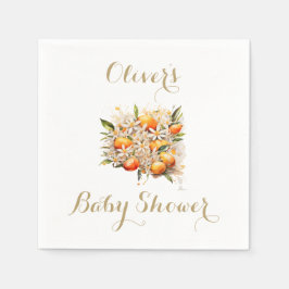 Orange Baby Shower Gender Neutral Citrus Pappersservett