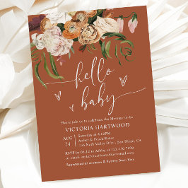 Orange Baby Shower Inbjudningar