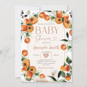 Orange Baby Shower Summer Tropical Citrus Fruit Inbjudningar