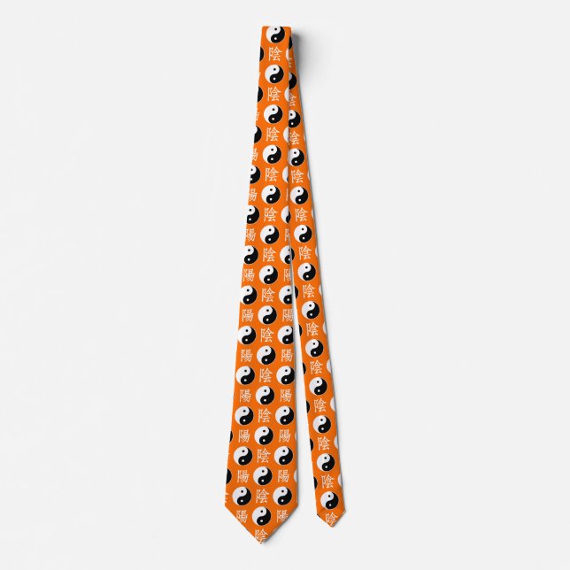 Orange Background Chinese Yinyang Mönster Slips (Framsida)