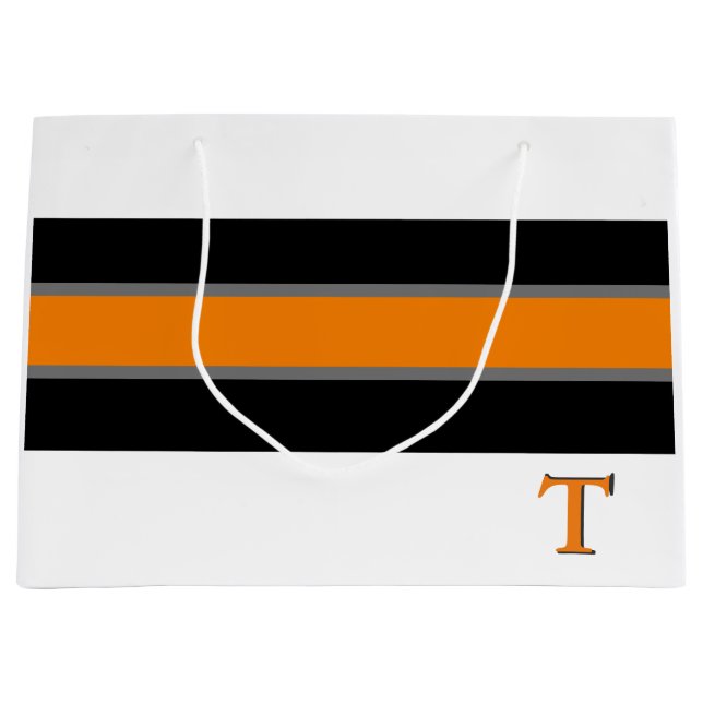 Orange Bag - Chic med strimlad design-T (Framsidan)
