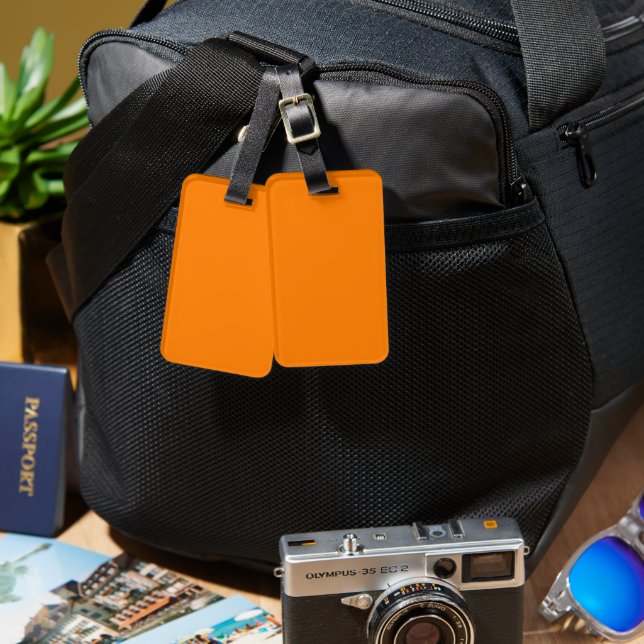 Orange bagagelapp (Fram & Baksida)