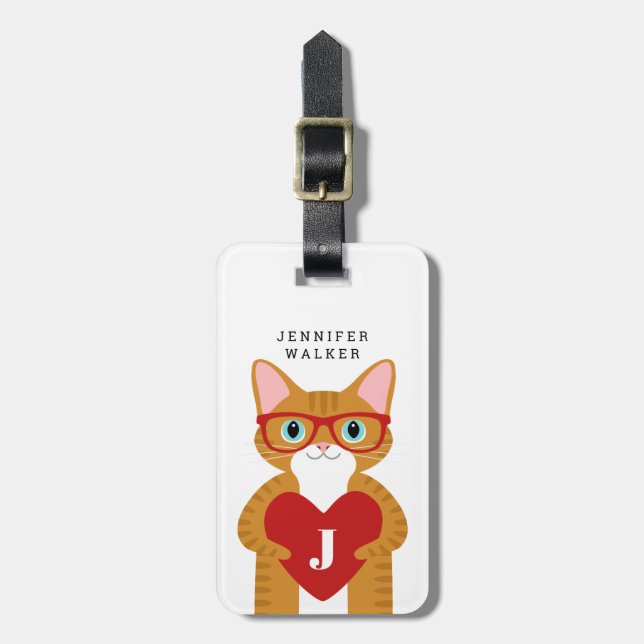 Orange - bagagemärken för katt bagagebricka (Vertikal Framsida)