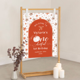 ORANGE BÅGE & VALVBÅGE FALER PUMPA BLOMSTER FÖDELS POSTER