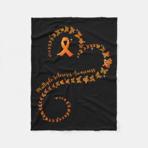 Orange Band Fjäril Multipel Skleros Medvetenhet Fleecefilt