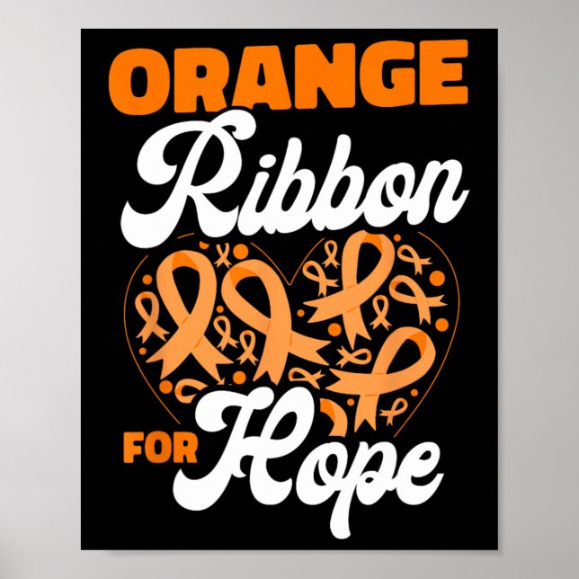 Orange band för hopp blodcancer medvetenhet  poster (Framsidan)