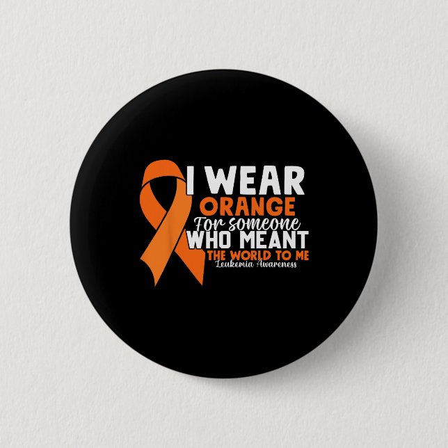 Orange band Leukemi Medvetenhet Blodcancer  Knapp (Framsida)