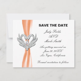 Orange Band Silver Svanar Spara Datum Kort