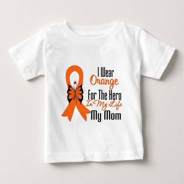 Orange bandhjälte för Leukemia min mamma Tee Shirt (Framsida)