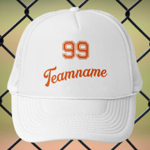 Orange Baseball Anpassningsbar Player nummer och t
