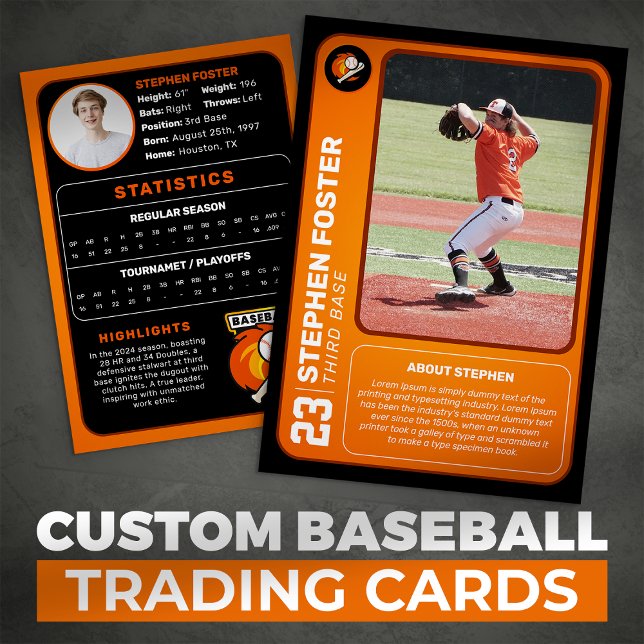 Orange Baseball Trading Card Present Baseballspela (Skapare uppladdad)