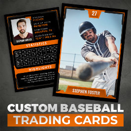 Orange Baseball Trading Card - spelarprofil