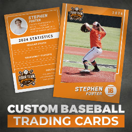 Orange Baseboll Trading Card Pro Basebollspelare