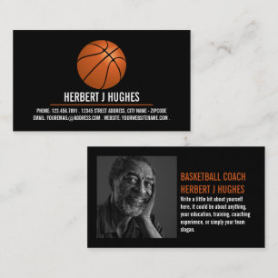 Orange Basketball, Basketball Player, Coach, Photo Visitkort