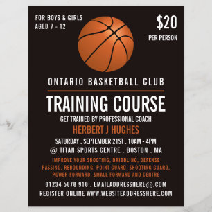 Orange Basketball, Basketball Training Cours Reklamblad