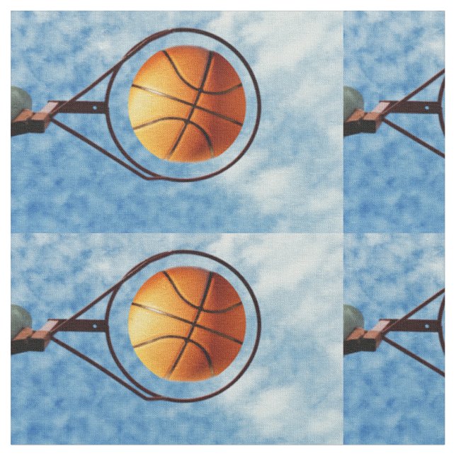 Orange Basketball i Ring, Tyg (Närbild)