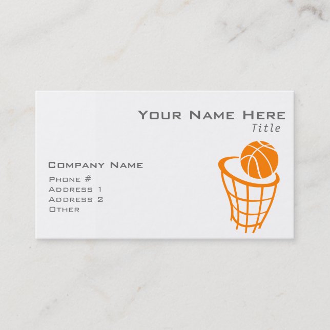 Orange Basketball Visitkort (Framsida)