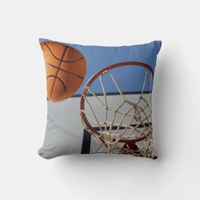 Orange Basketboll om poäng. Kudde (Framsida)