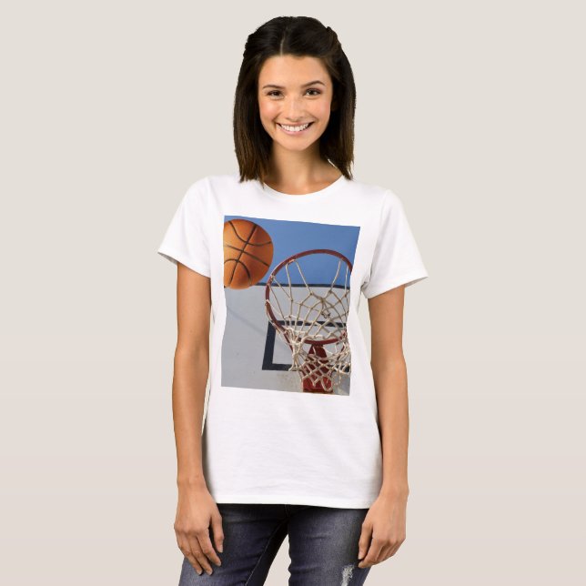 Orange Basketboll om poäng. Tee (Hel framsida)