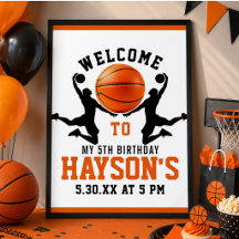 orange basketboll Pojke 5-års födelsedagsfest