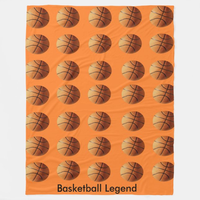 Orange Basketbollar på Orangens bakgrund Fleecefilt (Framsidan)