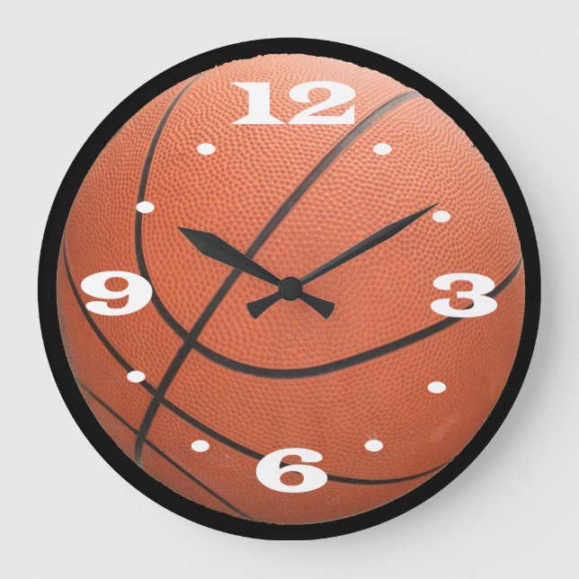 Orange basketbollsklocka stor klocka (Framsida)