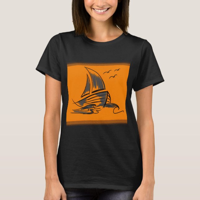 orange båt t shirt (Framsida)