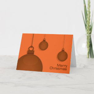 Orange Baubles-julkort Helgkort