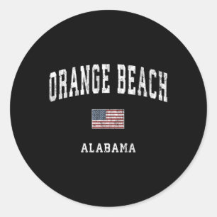 Orange Beach Alabama Al American Flagga Sports Runt Klistermärke