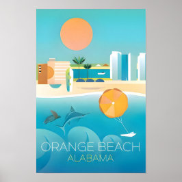 Orange Beach, Alabama-kunstryck Poster