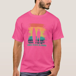 Orange Beach Alabama Surfing Vintage Palmträd Surf T Shirt