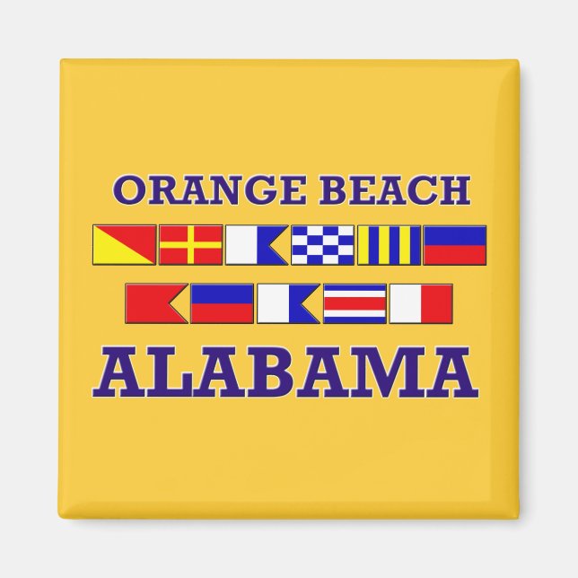 Orange Beach Flaggor Magnet (Framsidan)